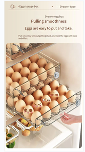 Easy-to-Stack <strong>Clear</strong> Egg Organizer Tray <strong>Rectangular</strong> Fresh Storage <strong>Container</strong> Holder for Refrigerator for Food Storage Boxes &amp; Bins - Product Image 4