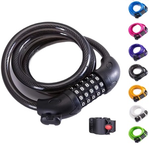 Câble de sécurité pour vélo à combinaison à 5 chiffres, vente en gros d'usine, cadenas à chaîne pour vélo - Product Image 1