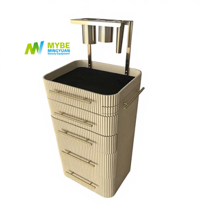 Vente directe usine – Meilleure vente – Poste de travail de salon de coiffure commercial au design moderne avec tiroirs intégrés - Product Image 6