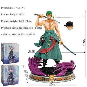 Livraison rapide 38CM PVC Double-Tête Zoro Statue <span class=keywords><strong>Fantastique</strong></span> Rêve Ones Pièces Boîte Anime Dessin Animé Figurines Collection - Product Image 2