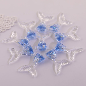 Ocean-themed 3D Crystal Blue Mermaid Tail Pendant For Jewelry Making Acrylic Lampwork Glass Beads <b>Spring</b> 2024 Yiwu Origin - Product Image 3