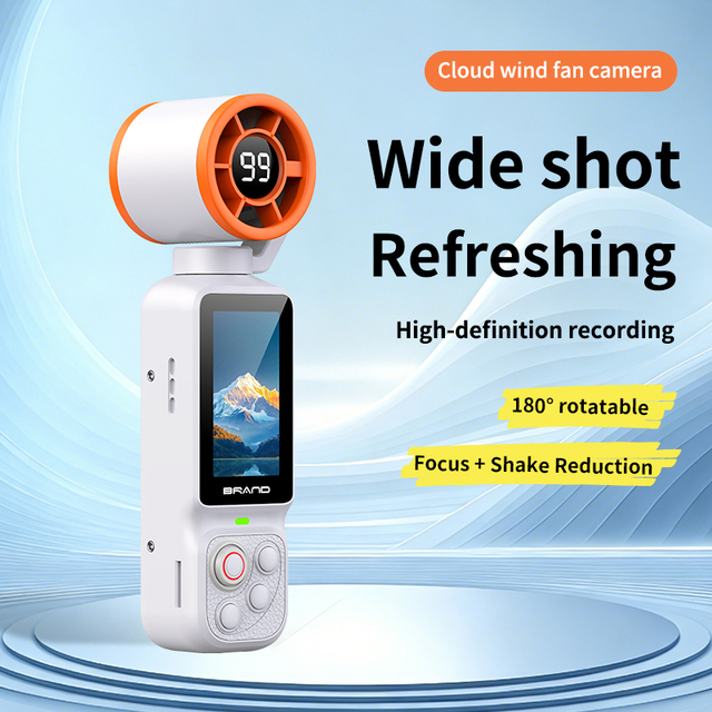 Handheld Action Camera 4K IPX6 Waterproof 180 Rotatable Lens Anti-Shake Recording Outdoor Sports Travel Vlogging Mini Pocket