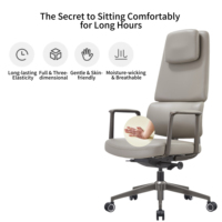 Chaise de bureau exécutive en cuir kaki de qualité supérieure, design moderne et luxueux, ergonomique, appui-tête réglable, structure en nylon personnalisée pour salles de réunion