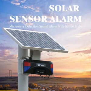 Sirena De seguridad inalámbrica para el perímetro De voz, Alarma Solar Impermeable para exteriores con Monitor De Movimiento Infrarrojo