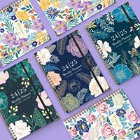 Vente en gros meilleur prix étudiant personnalisé journal métal bobine spirale planificateur cahier A5 papier planificateur d'événements carnet avec couverture rigide