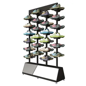 Kunden spezifische hübsche Luxus schuhe Store Möbel Metalls chuhe Display Stand für Einzelhandel geschäft