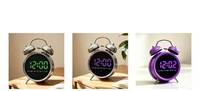 Reloj Despertador de Anillo Estilo Coreano con Pantalla LCD, Movimiento Silencioso, Campana de Metal, Luz de Tres Niveles, Reloj Analógico, Venta de Fábrica