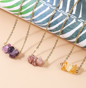 <span class=keywords><strong>Collana</strong></span> con <span class=keywords><strong>Ciondolo</strong></span> in Pietra Grezza Naturale Zooying: Ametista, <span class=keywords><strong>Acquamarina</strong></span>, Citrino, Quarzo Rosa, Fluorite - Pietra Curativa Grezza - Product Image 4