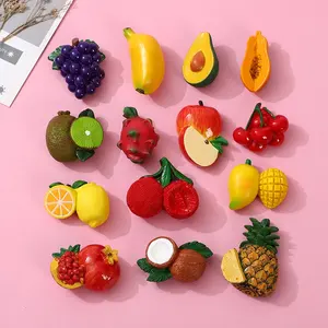 定制水果食品冰箱贴3d树脂创意樱桃猕猴桃菠萝冰箱贴