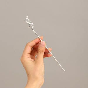 Pasador de <span class=keywords><strong>Pelo</strong></span> Vintage Plateado de Metal Estilo Chino, Simple y Hermoso, Pasador de <span class=keywords><strong>Pelo</strong></span> para Mujer, Accesorios para el Cabello Buyao - Product Image 3