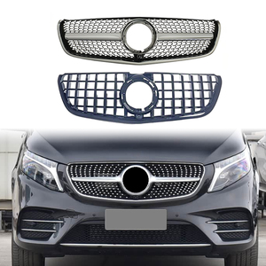 Calandre avant argentée noire pour <span class=keywords><strong>Mercedes</strong></span> Benz W447 Classe V V260 L 2020 2021 2022 <span class=keywords><strong>2023</strong></span> <span class=keywords><strong>AMG</strong></span> Line Diamond / <span class=keywords><strong>GT</strong></span> R Style - Product Image 5