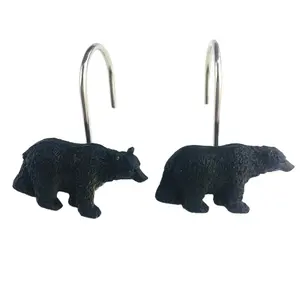 Animal series shower curtain hook black bear design shower hook