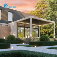Pergola en aluminium haut de gamme Sweet Home avec lames orientables télécommandées, structure extérieure étanche et éclairage LED intégré