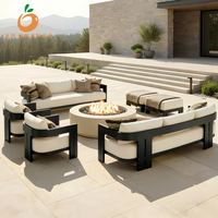 Ensemble de canapés d'extérieur modernes en métal, mobilier de jardin imperméable, ensemble de canapés de jardin en aluminium durable, mobilier de jardin pour hôtel, cour et jardin