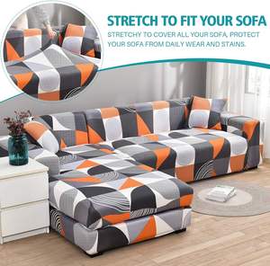 Housse de canapé extensible, unie, lavable, antidérapante, pour fauteuils sectionnels 1/2/3 places, décoration intérieure - Product Image 2