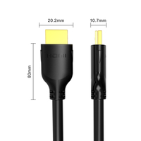 Haute lumière A115 pour câble HDMI 2.1 pour Home cinéma 4K/8K Ultra 60Hz pour projecteur HDTV ordinateur portable moniteur Microphone-PVC