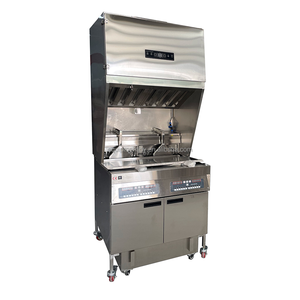Freidora Eléctrica Comercial de 2 Tanques para Patatas Fritas, con 4 Cestas de Elevación Automática, Sistema de Extracción de Humos <span class=keywords><strong>y</strong></span> Sistema de Filtrado de Aceite - Product Image 1