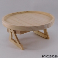 Plateau en bois rond personnalisé avec supports pliables pour l'affichage