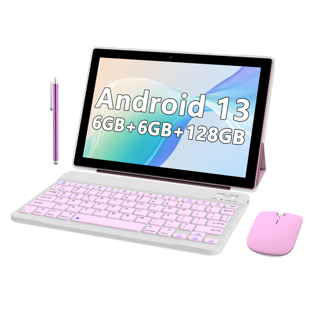 New 10.1 Inch Android 13 2GB+6GB 64GB 6000MAH Battery WiFi Quad Core Rockchip Processor Gaming Business Tablet