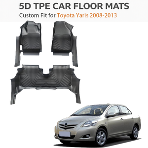 พรมปูพื้นรถยนต์แบบสั่งทำพิเศษ 5D TPE สำหรับ Toyota Yaris ปี 2008-2013 พวงมาลัยซ้าย กันน้ำ เป็นมิตรกับสิ่งแวดล้อม หนา 3.5 มม. สำหรับทุกสภาพอากาศ แผ่นรองพื้นรถยนต์ OEM - Product Image 1
