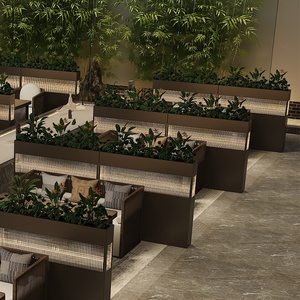 ฉากกั้นบูธโลหะแบบโมดูลาร์ทันสมัยปรับแต่งได้ พร้อมรั้วเหล็กดัด สำหรับร้านอาหาร/คาเฟ่ หรือการแบ่งพื้นที่ห้องนั่งเล่น - Product Image 3