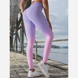 Legging de yoga taille haute pour femme, élastique, uni, respirant, pour l'entraînement, effet froncé fessier, longueur cheville, rehaussement des fesses - Product Image 2