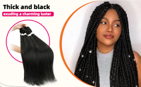 Extensions de Tresses Pré-Étirées en Cheveux Synthétiques à Fixation à l'Eau Chaude, Tresses Yaki Crochet Twist Jumbo