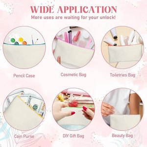 Custom Canvas <b>Bag</b> Zipper Pouch Makeup <b>Bags</b> Bulk Canvas Pencil Pouch with Sturdy Zipper Cosmetic <b>Bag</b> <b>Travel</b> <b>Toiletry</b> <b>Bag</b> - Product Image 4