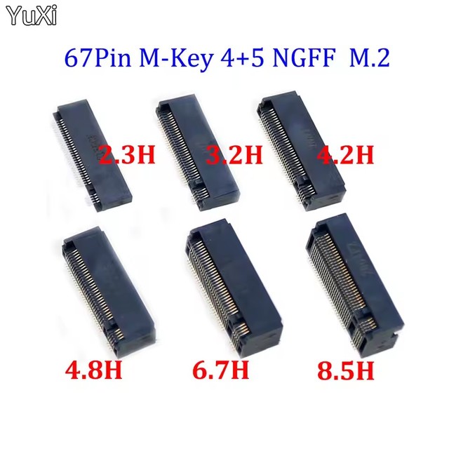 M.2 Connector 67P M KEY NGFF Interface Socket SSD Socket H=2.3/3.2/4.2/4.8/6.7/8.5 M.2 SSD Slot NGFF Socket