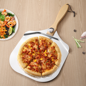 Manjia Pelle à <span class=keywords><strong>pizza</strong></span> en aluminium et métal BFJM489 <span class=keywords><strong>Spatule</strong></span> à <span class=keywords><strong>pizza</strong></span> tournante pour four avec manche en bois pliable - Product Image 4
