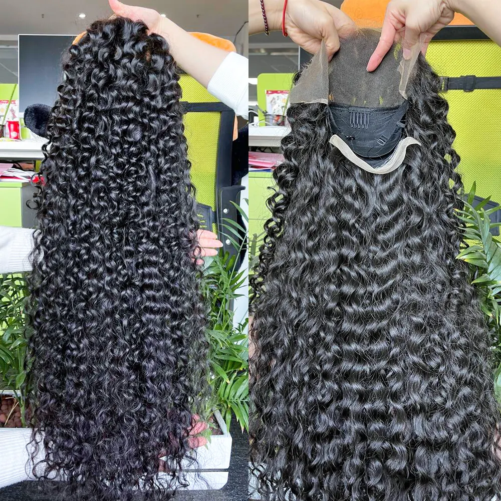 Großhandel Upgrhuman Hairut klebstofffreie vollspitzen-Frontal-Perücken Haarspitzen-Frontal-Perücken für schwarze und indische Women in Raw Water Wave-Spitzen