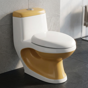 WC monobloc professionnel en céramique à siphon, suite sanitaire moderne pour salle de bain - Product Image 4