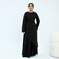 Abaya 2026 – Ensemble élégant jupe et haut asymétrique en polyester pour femme, tenue islamique, robe musulmane, mode modeste, mariage