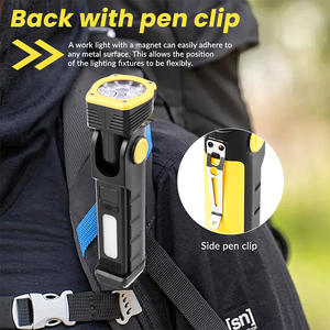 Lampe de travail LED G905, 1200mAh, crochet magnétique rechargeable, lampe de poche portable avec affichage numérique, pour le camping, la randonnée, la pêche - Product Image 5