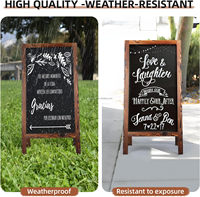 Tableau noir magnétique sur pied en bois KBW Outdoor A-Frame 40x20 pour menu de trottoir, idéal pour cuisine, bar, maison, restaurant
