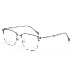 Lunettes de vue demi-cerclées rectangulaires pour hommes Danyang 98350, verres en résine légers, style professionnel - Product Image 1
