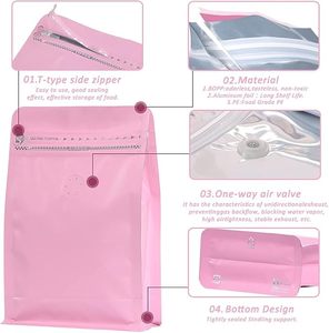 Bolsas de café de PE personalizables directas de fábrica con válvulas de ventilación y desgasificación Capacidad de 250g para uso alimentario HCPACK - Product Image 6