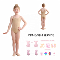 A8194 Justaucorps de danse nude personnalisé en usine, style camisole à bretelles et dos nu, type bikini, pour la classe, les répétitions et la scène