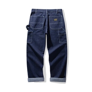 Custom <strong>Men</strong> Denim Railroad <strong>Worker</strong> Pants Multi-Pocket Striped Overalls Work Baggy <strong>Jean</strong> - Product Image 5
