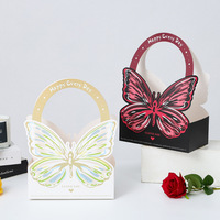 Boîte à fleurs créative, boîte à bouquet, emballage pour la fête des mères, décoration pour maman, boîte cadeau, nœud rose, boîte à gâteau