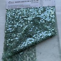 Tela de malla bordada de lujo con lentejuelas doradas grandes y pesadas, tela de gasa transparente ligera para vestidos de bikini y trajes de escenario