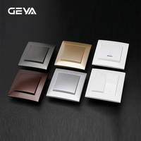 Interrupteurs muraux GEYA personnalisés 86*86 norme européenne IP20 étanches et durables en PC, minimalistes, 1 gang 1 voie, 10A 250V, durée de vie de 40 000 cycles