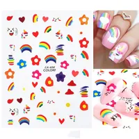 Autocollants pour ongles à motif d'animaux mignons, autocollants pour manucure 3D, autocollants pour ongles à fleurs