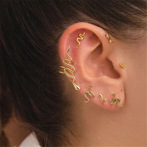Boucles d'oreilles clous en argent sterling 925 plaqué or pour femme, bijoux de mode pour piercing tragus, hélix, cartilage, daith - Product Image 6