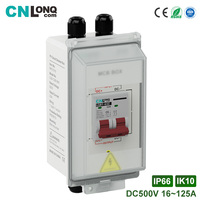 Interruptor de Desconexión Solar CNLONQ DC500V 20/32/40/63/80/100/125A MCB con Material PA66, Protección IP66, Conector PG DIY y Gancho