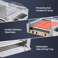 AIKAI Nouveau prix d'usine Machine à griller les hot-dogs portable en acier inoxydable 304, grande capacité, commerciale, de comptoir, 1650W