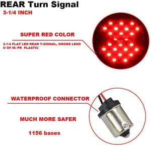 <span class=keywords><strong>3</strong></span> clignotants avant à LED de <span class=keywords><strong>1</strong></span>/4 pouces et clignotants arrière à LED rouges Emark Dot pour <span class=keywords><strong>Harley</strong></span> Davidson Softail/road King/ultra Classic - Product Image 2