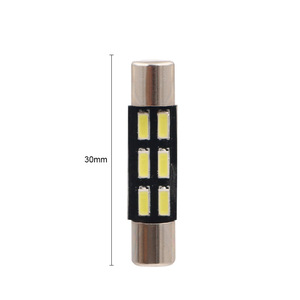 Car B6 29MM 3SMD Flat Head Double Tip T6 Sunshade <b>Light</b> <b>Vanity</b> Mirror <b>Light</b> Fuse <b>Light</b> - Product Image 2