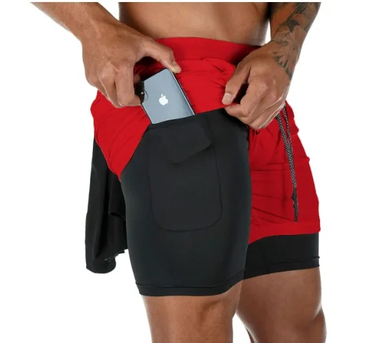 Short de course transfrontalier innovant pour hommes avec design multi-poches pour les sports de plein air