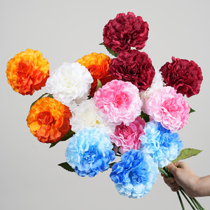 Bouquet de pivoines artificielles Greenway à 3 têtes, pétales en PVC impériaux, arrangement floral décoratif pour la maison, les fêtes et les festivals - Product Image 4
